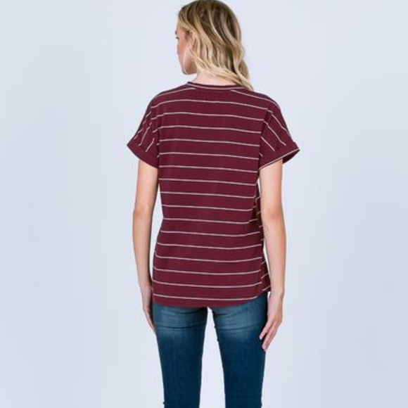 Katie V-Neck Pocket Tee - Picture 3 of 4